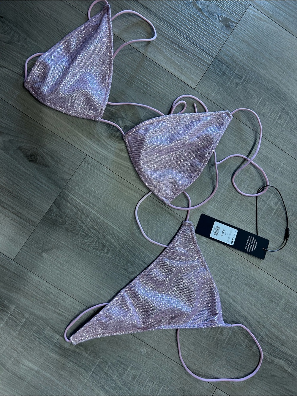 Sparkling Lavender bralette and g string Set
